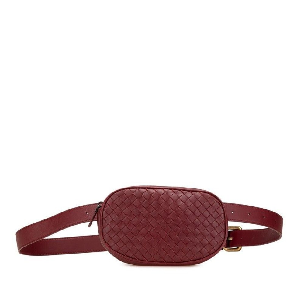 Bottega Veneta Intrecciato Waist Bag Burgundy
